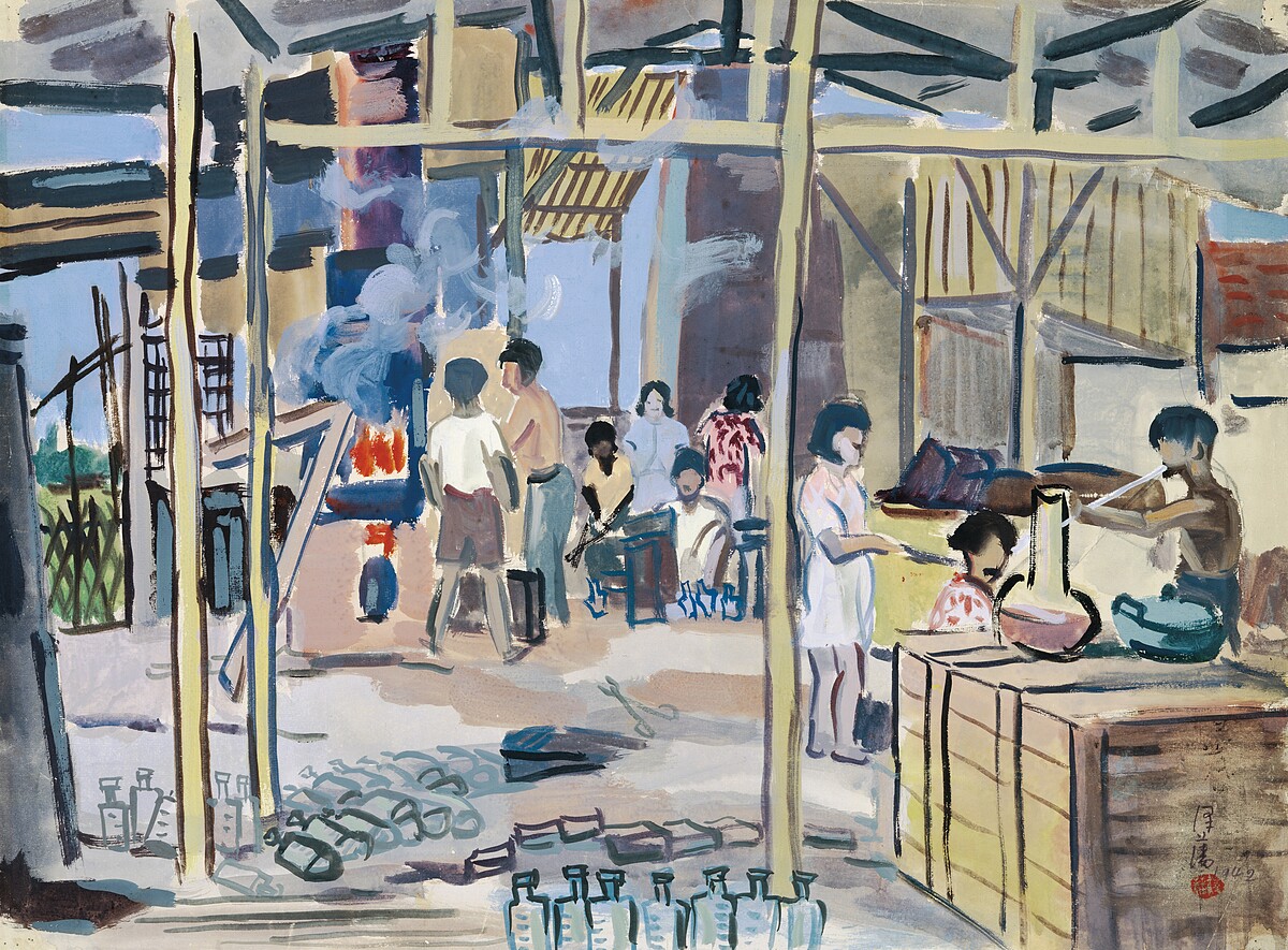 畫家李澤藩作品《玻璃工廠》將作為今年 2026 新竹市玻璃藝術節主展區《玻璃大時代》其中一件展品。該畫作描繪 1942 年玻璃製造廠的景象,提供新竹重要傳統產業玻璃工業在早年的現場紀錄,組成新竹市集體記憶中重要的一環。