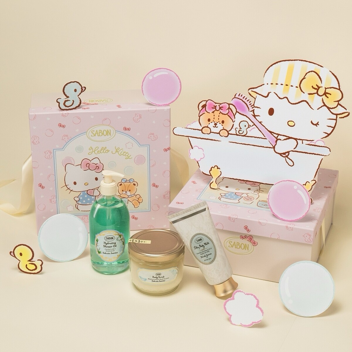 SABON明星三部曲3件88折還可搭配Hello Kitty限量禮盒包裝