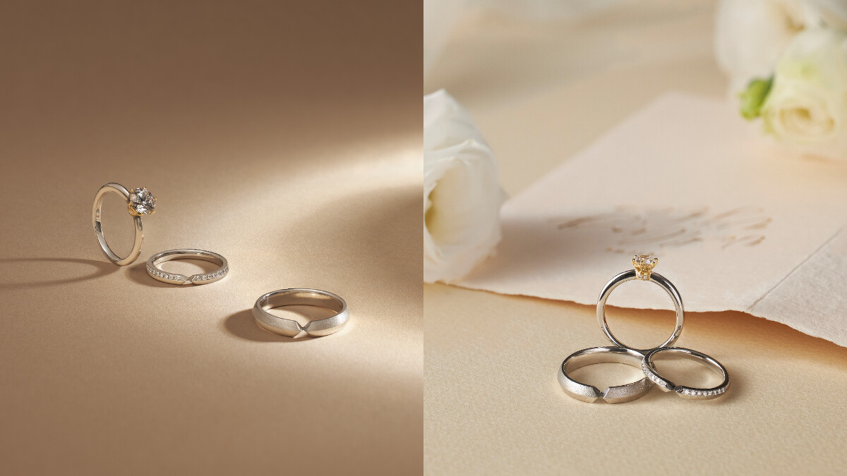 KOKOROBOSHI系列訂婚鑽戒&結婚對戒。