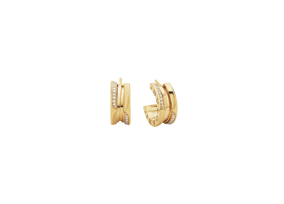 BVLGARI B.ZERO1系列 黃金鑲鑽耳環 (361778)