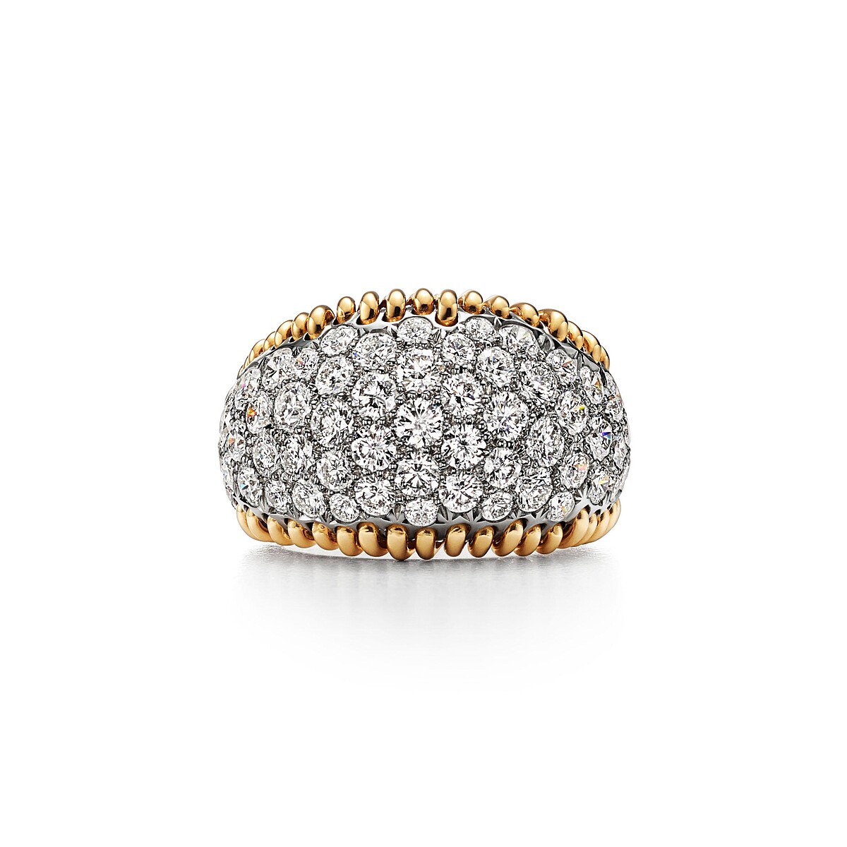 Tiffany & Co. Schlumberger Stitches 鉑金與黃K金鑲鑽戒指