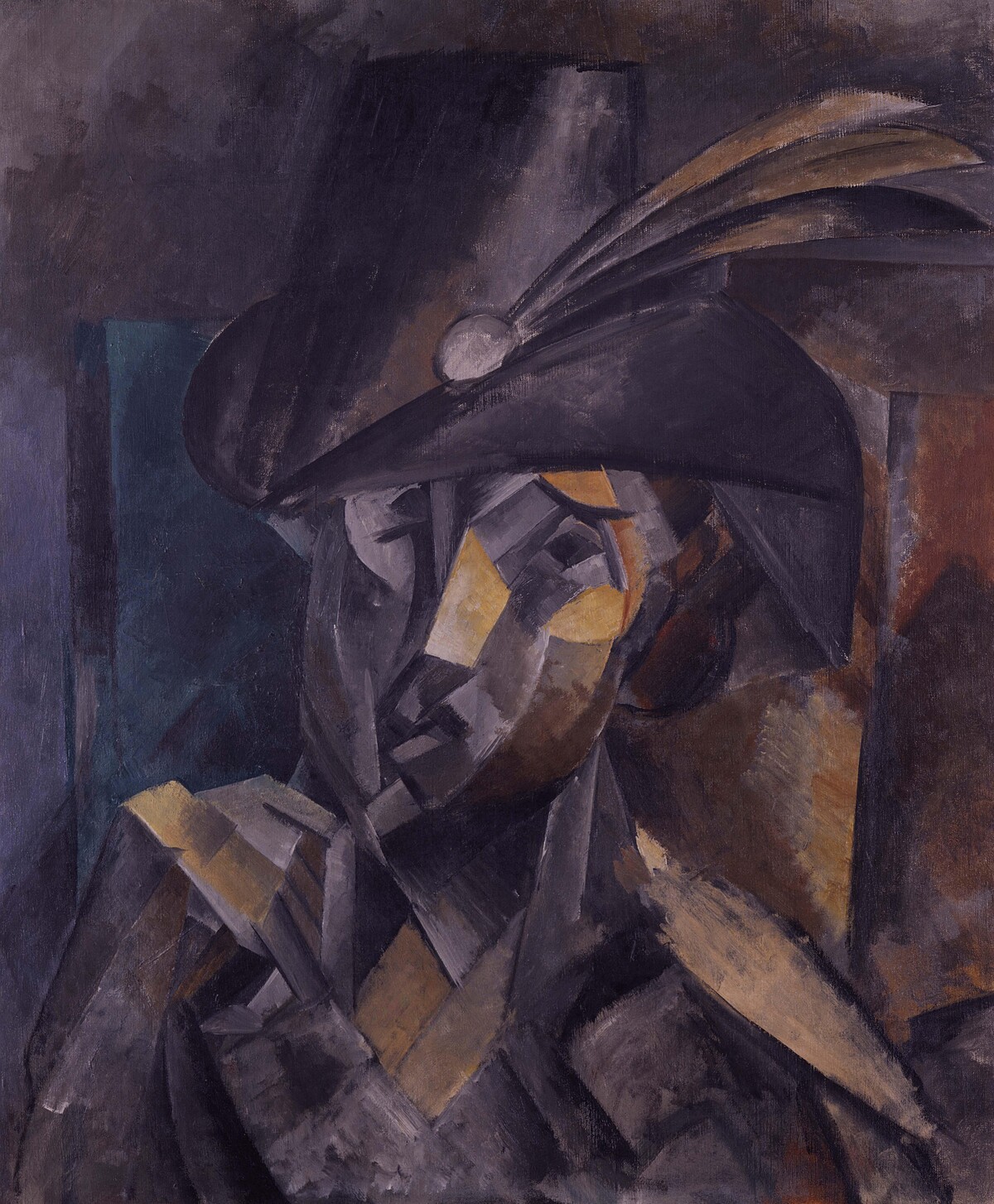 巴勃羅・畢卡索《戴黑帽的女子》,1909,油彩、畫布。Toledo Museum of Art, Purchased with funds from the Libbey Endowment, Gift of Edward Drummond Libbey, and with funds from the Florence Scott Libbey Bequest in Memory of her Father, Maurice A. Scott.