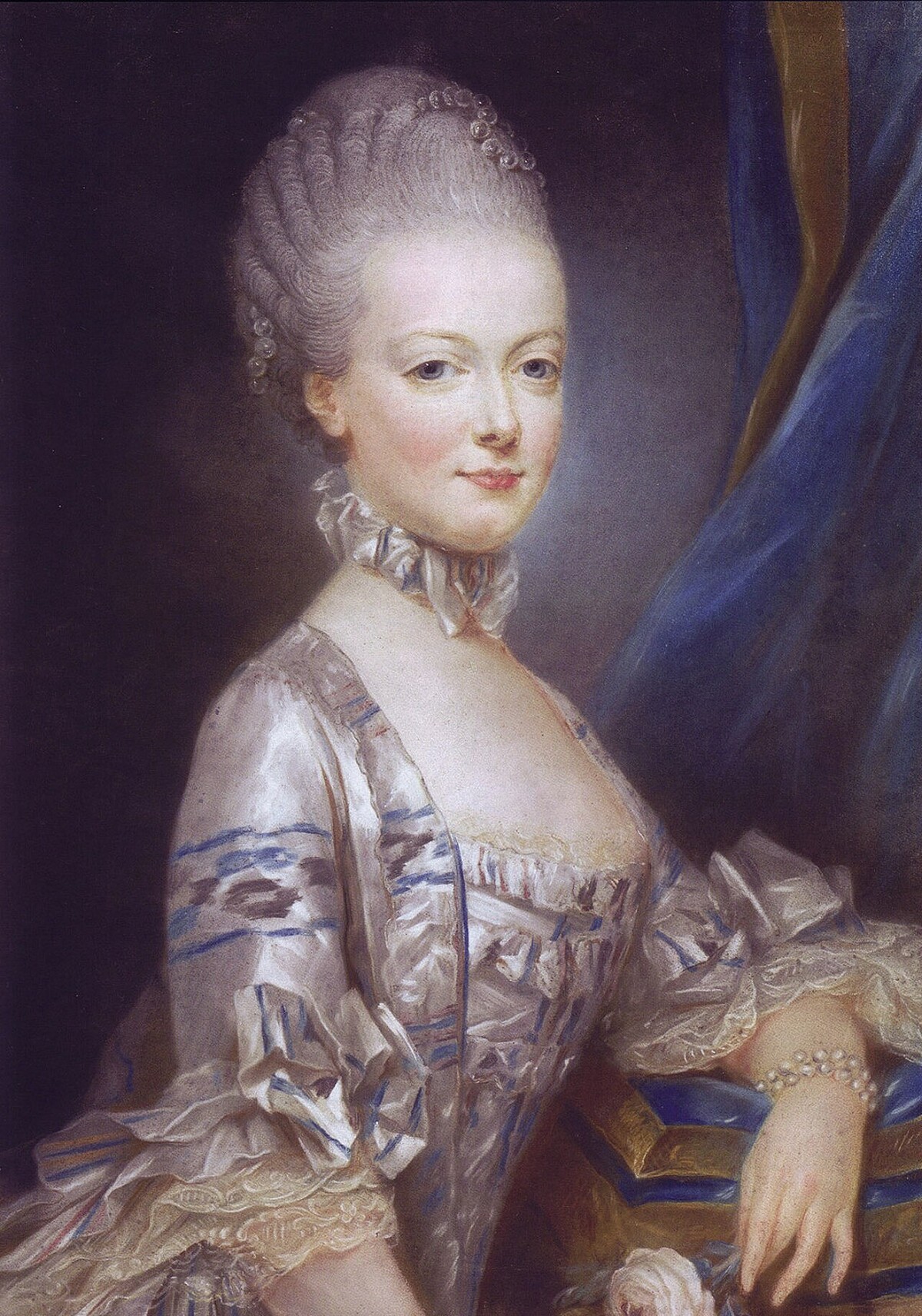 13歲時的瑪麗安東尼,Joseph Ducreux 繪於1769年,並於同年五月送至凡爾賽宮。