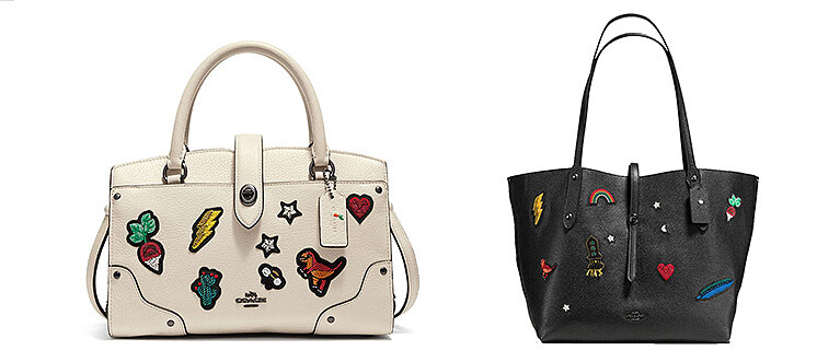 Coach Mercer 24刺繡拼貼皮革手袋，NTD 19,800 / Market 皮革托特手袋，NTD 23,800