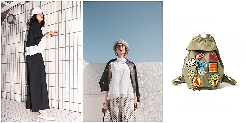 由左至右：BEAMS選品，Ray BEAMS女裝、LAYERING女裝、Ray 貼圖背包