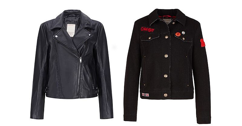皮衣，NT$8990/徽章夾克，NT$4990